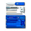 Швейцарская карточка Victorinox SwissCard Quattro, 13 функций, корпус из синего полупрозрачного пластика