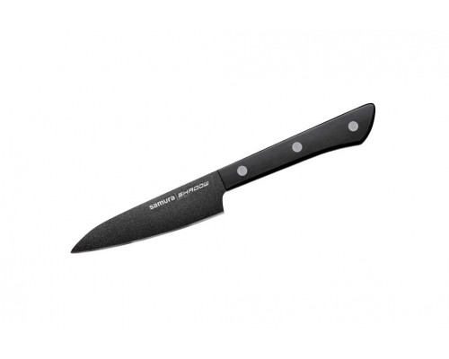 Нож кухонный "Samura SHADOW" овощной с покрытием Black-coating 99 мм