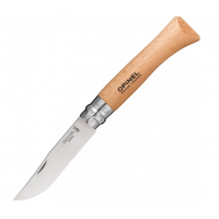 Нож OPINEL №10, нержавеющая сталь, рукоять из бука, блистер