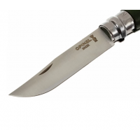 Нож OPINEL №8 TREKKING, нержавеющая сталь, кожаный темляк, хаки