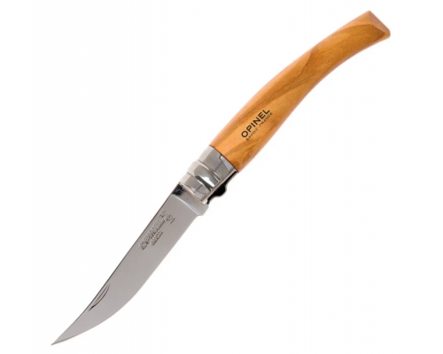 Нож филейный OPINEL №8, нержавеющая сталь, рукоять оливковое дерево